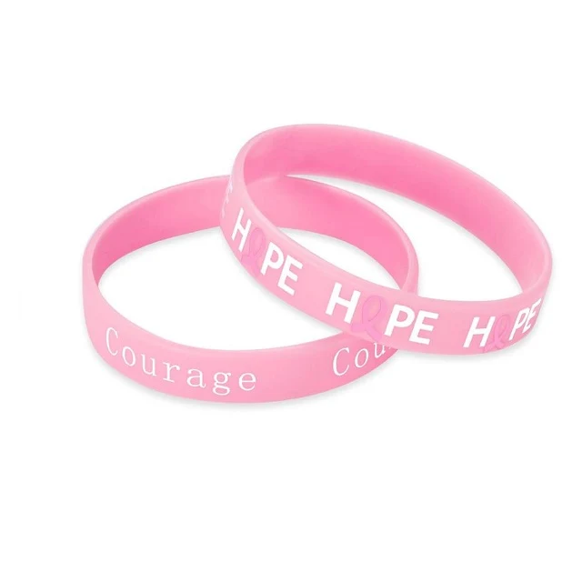 1/2 Inch Breast Cancer Printed Custom Wristband 1