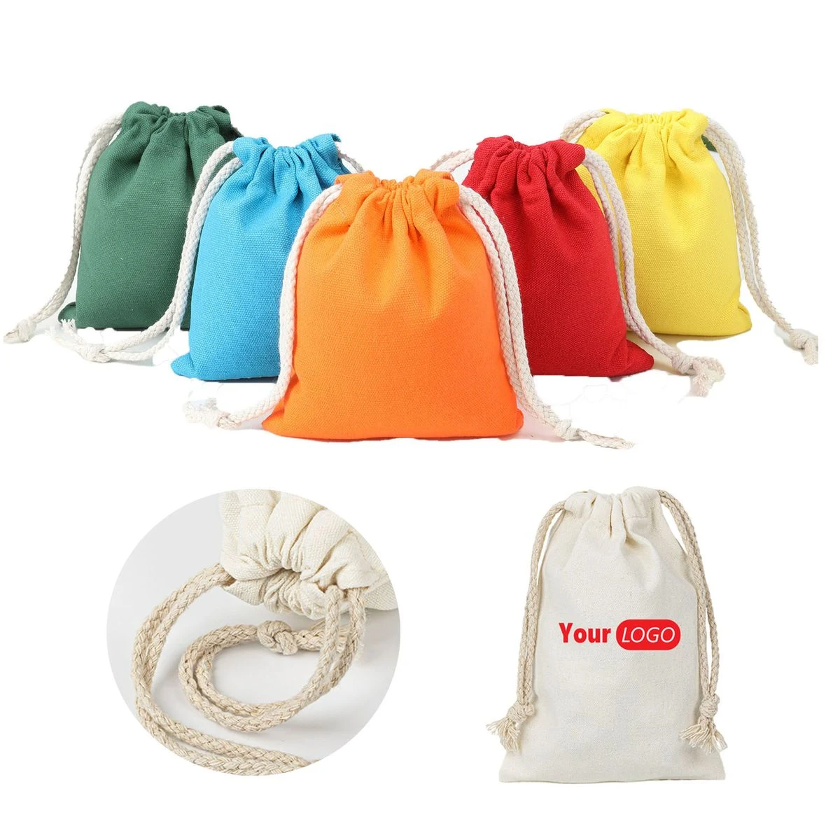 Cotton Linen Drawstring Storage Pouch 1