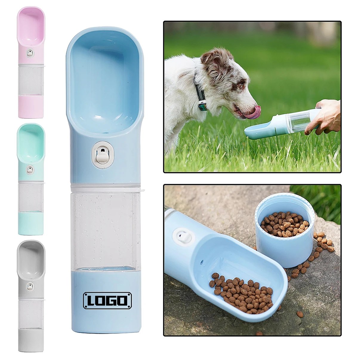 Portable Dog Travel Water Dispenser With Food Container 1