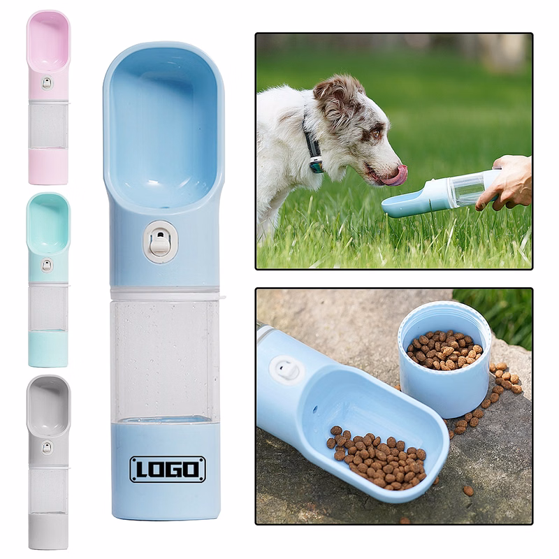 Portable Dog Travel Water Dispenser With Food Container