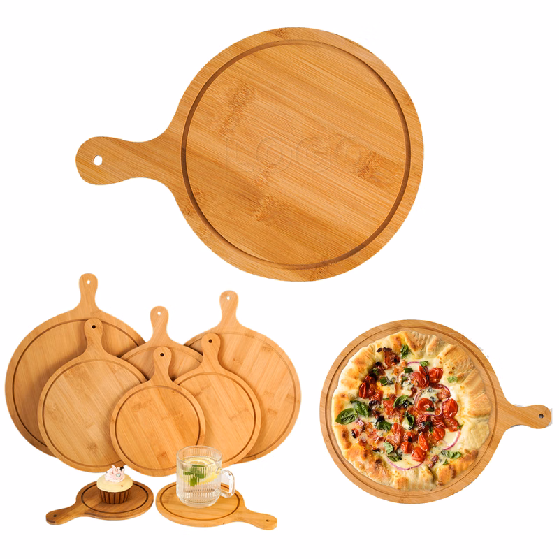 Natural Wood 7-Inch Pizza Plate