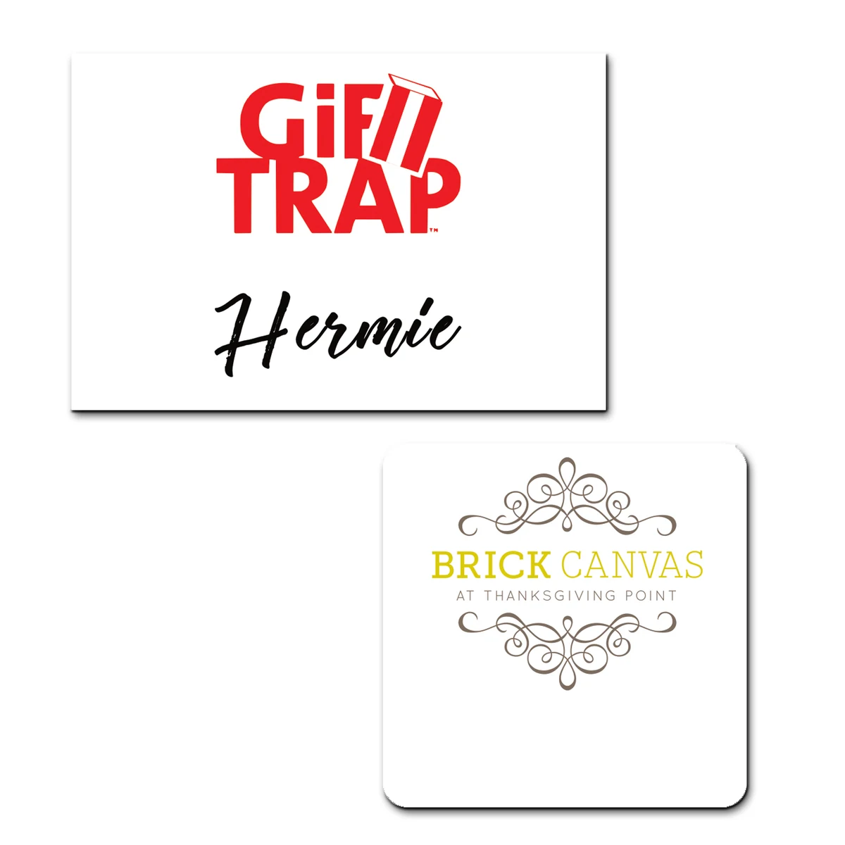 2" x 3" White Plastic Reusable Badge 1