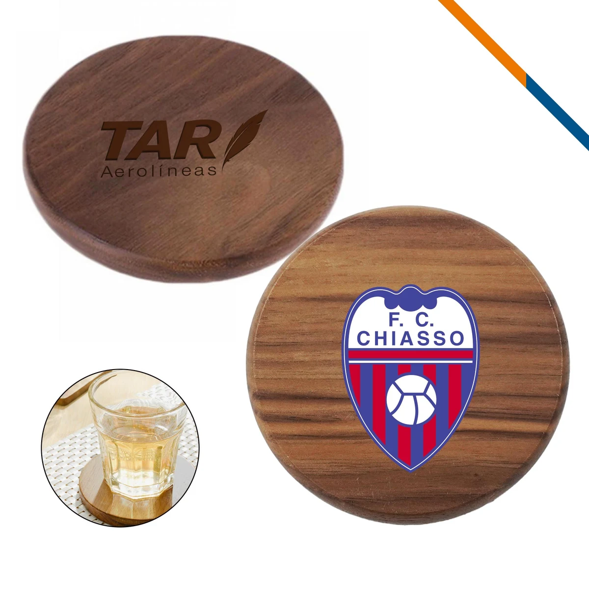 Brock Walnut Round Coaster 1