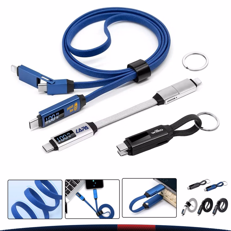Surgeflux 2-in-1 Digital Wattage Display Fast Charging Cable