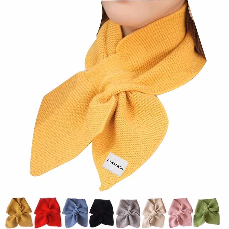 Winter women neck warmer soft knit bow shape colored Scarf