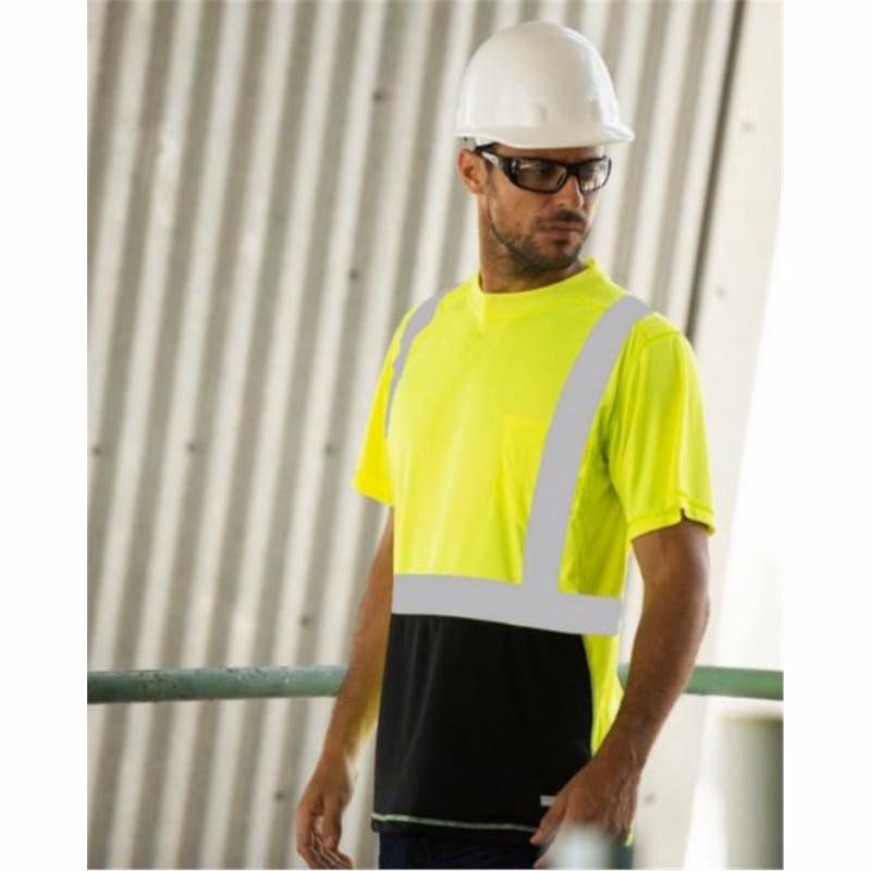 Kishigo Unisex Black Bottom Class 2 T-Shirt - 9162
