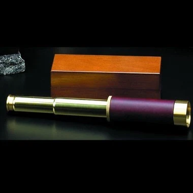 Brass Telescope w/Leather Wrap Around on Grip Section 1