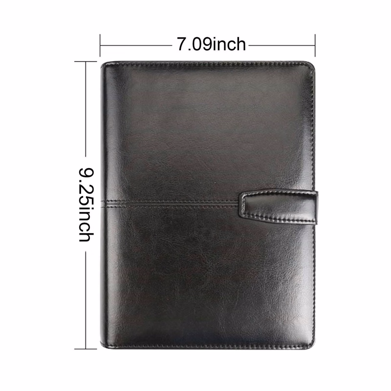 PU Leather Hardcover Refillable 6 Rings Office Notebook