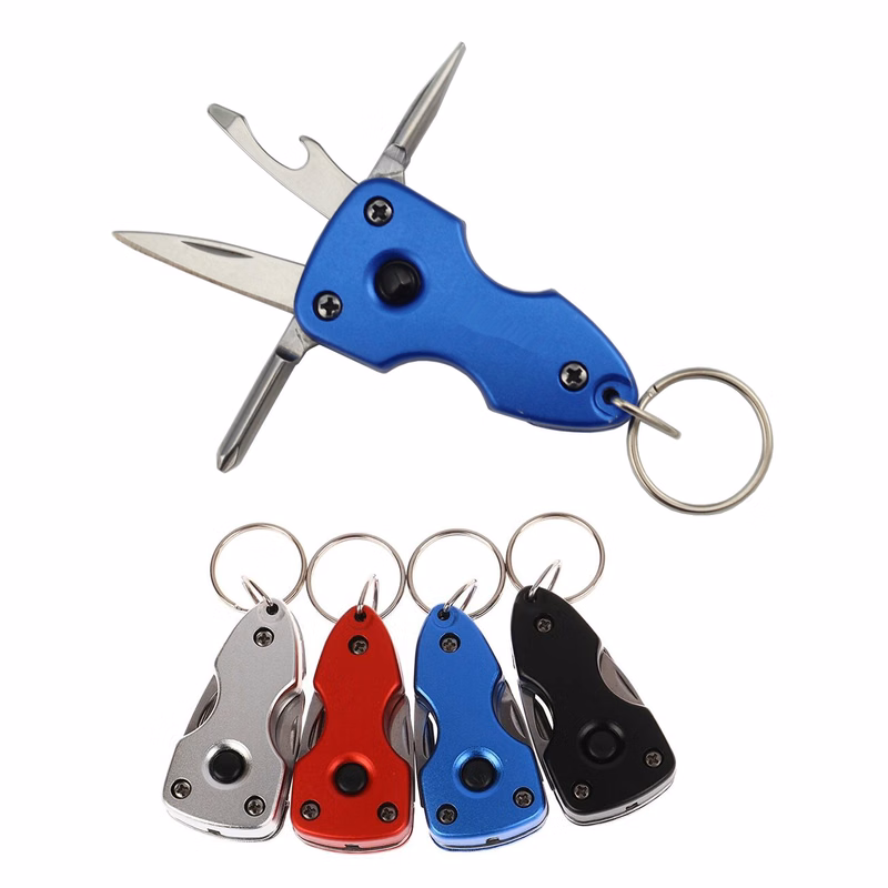 Multi-Tool Flashlight Keychain With Screwdriver And Bottle Opener