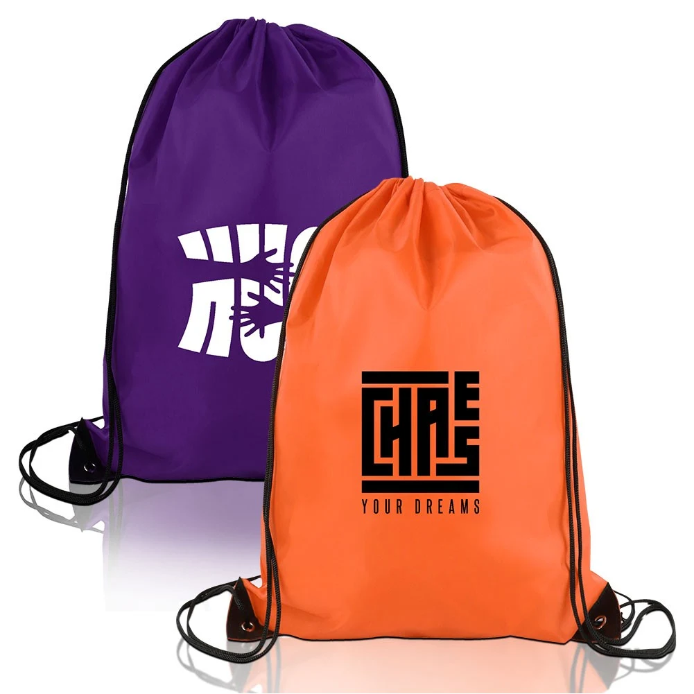 Drawstring Backpack with Leather Trim ( 14" x 18" ) 1