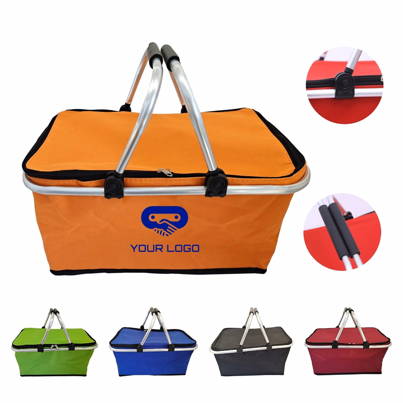 Portable Collapsible Insulated Picnic Basket/bag with Handle