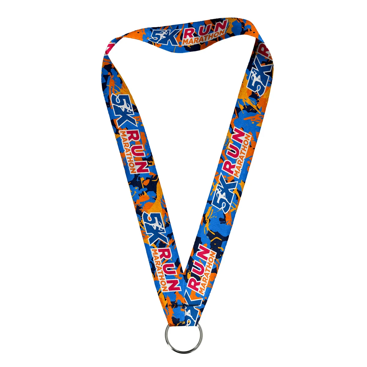 Medal V Ribbon Lanyard 1" Full Color 1