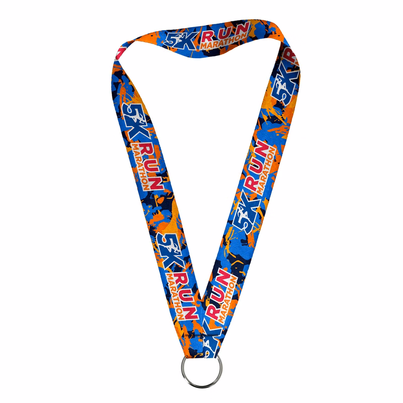 Medal V Ribbon Lanyard 1" Full Color