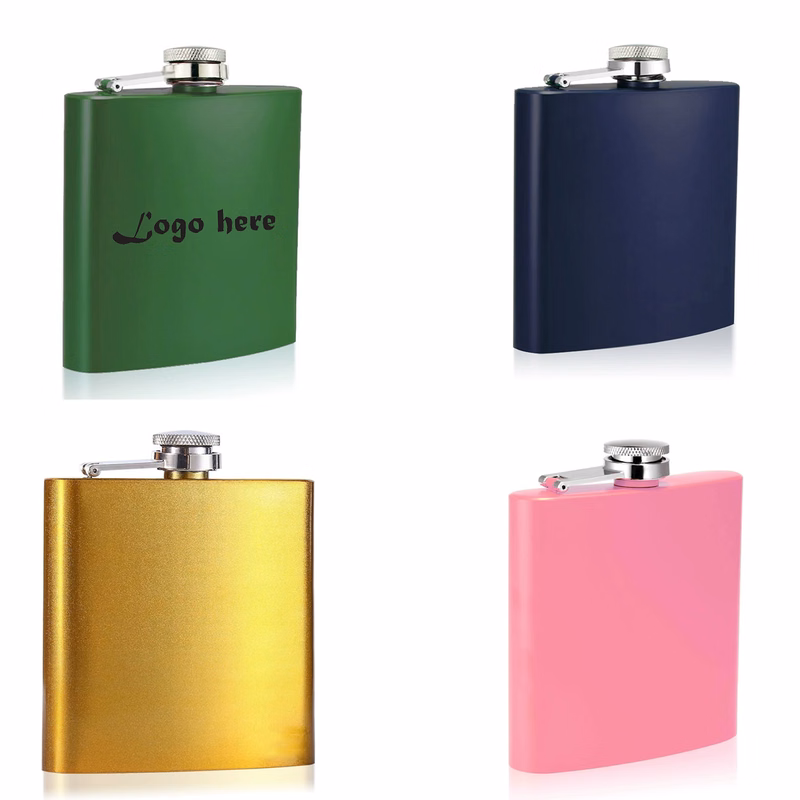 Outdoor 6OZ Portable Stainless Steel Shiny Hip Flask