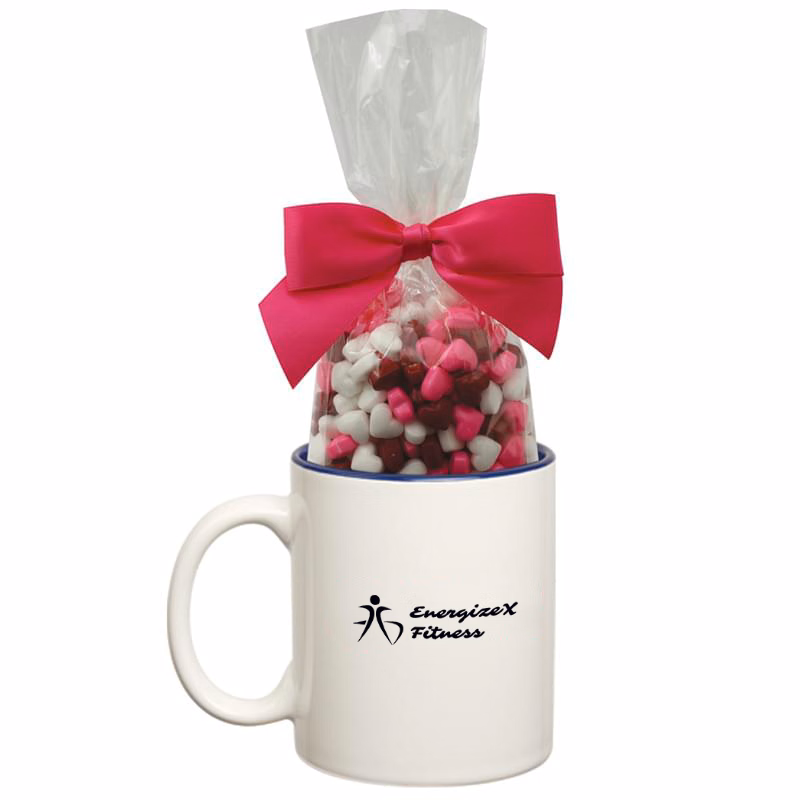 Ceramic Mug with Candy - Conversation Hearts