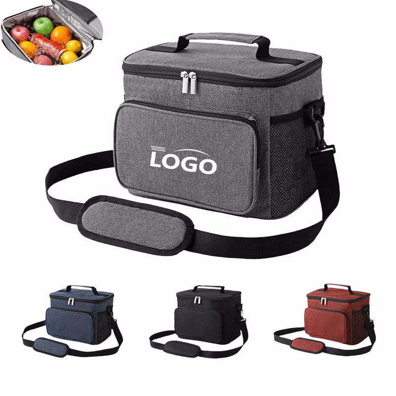 Oxford Cooler Bag with Mesh Pocket and Shoulder Straps