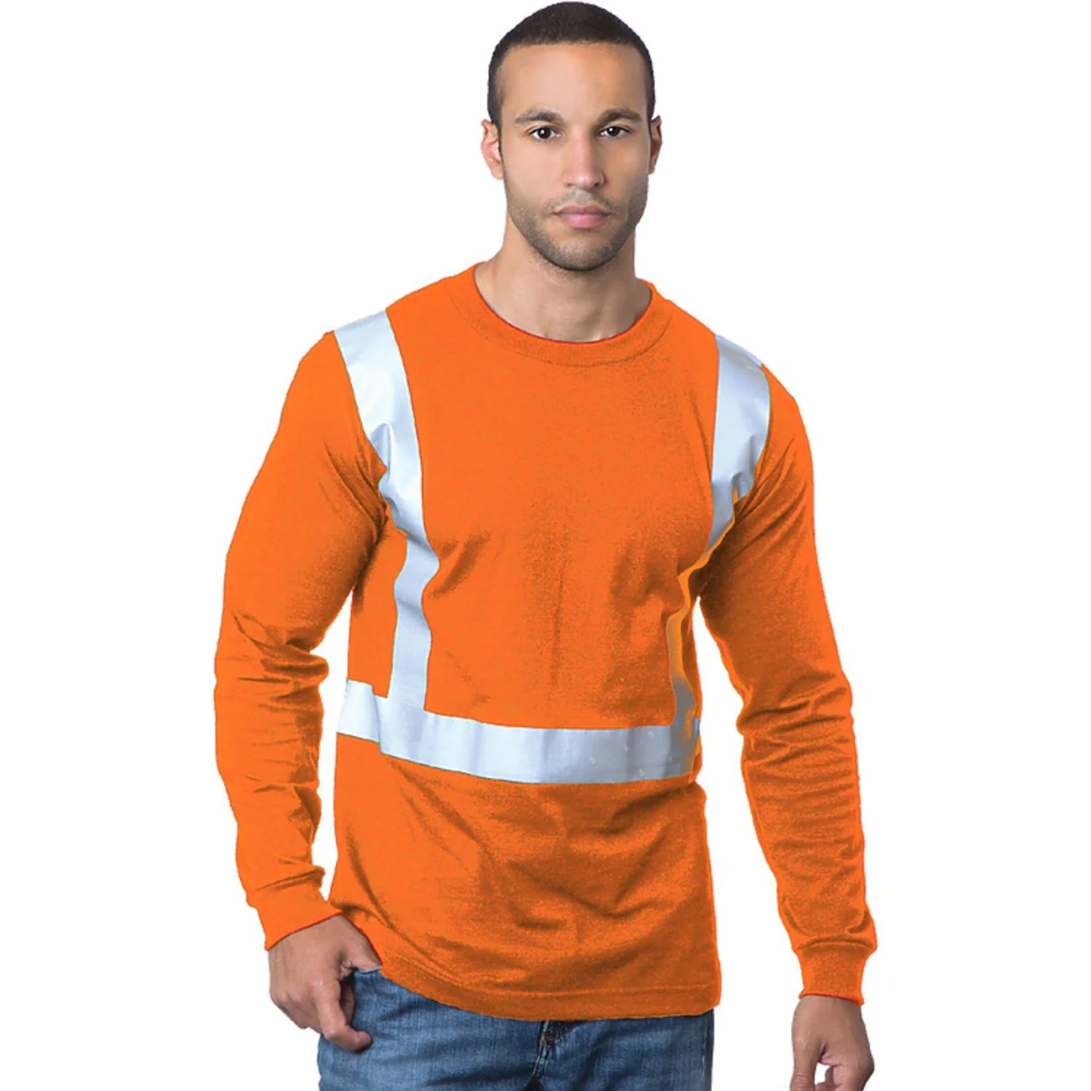 Class 2 USA-Made Poly-Cotton Safety Long Sleeve T-Shirt 1