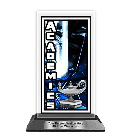 Acrylic Trophy: 6" Tower Shape, Action Matrix Desi 1