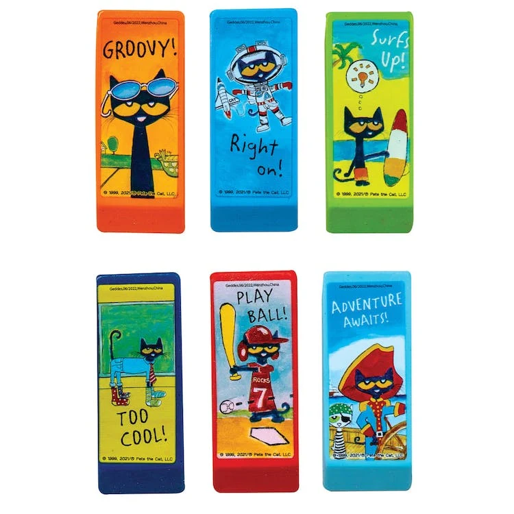 Pete the Cat Beveled Erasers - 6 Styles 1