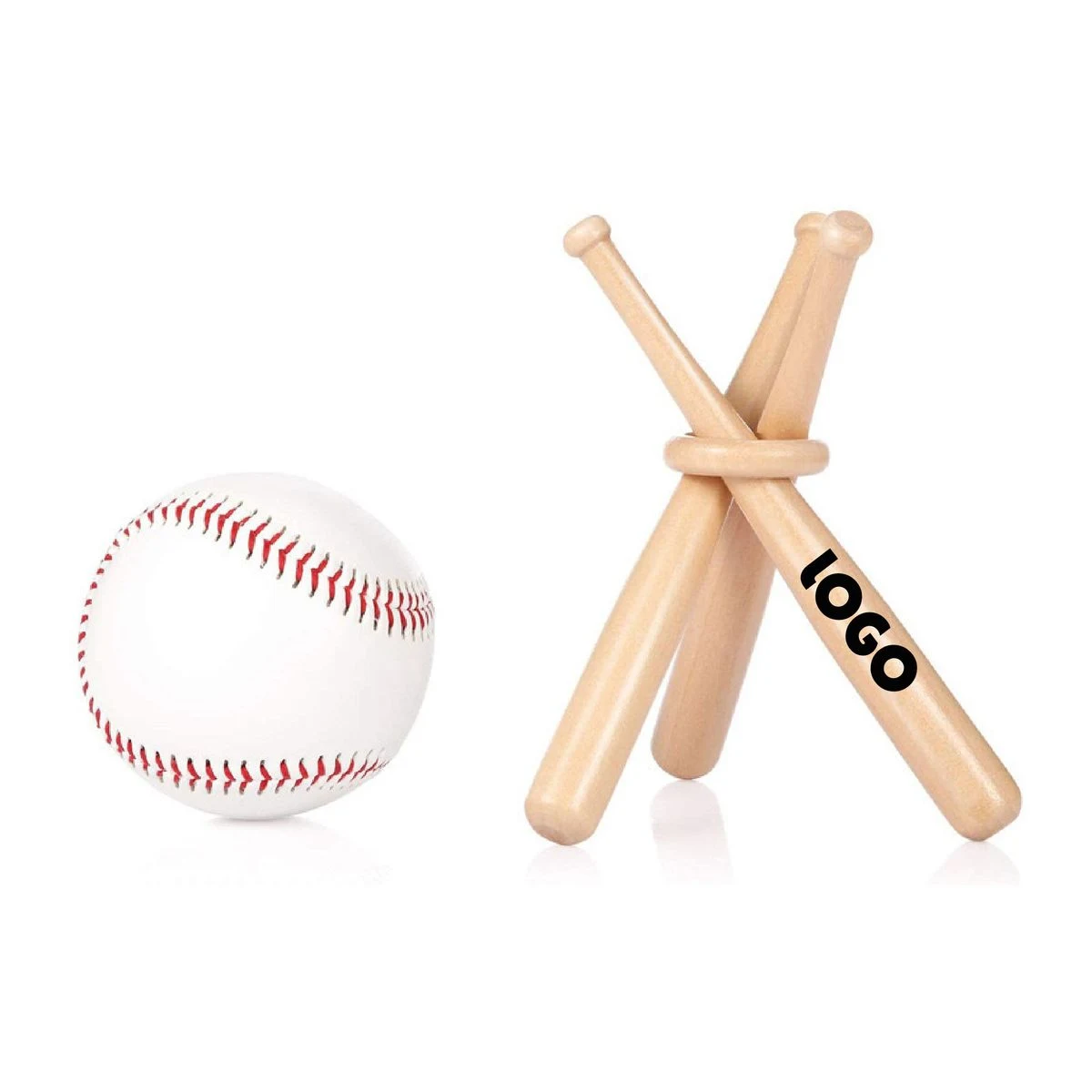 6"L Mini Baseball Bat&Wooden Circles 1