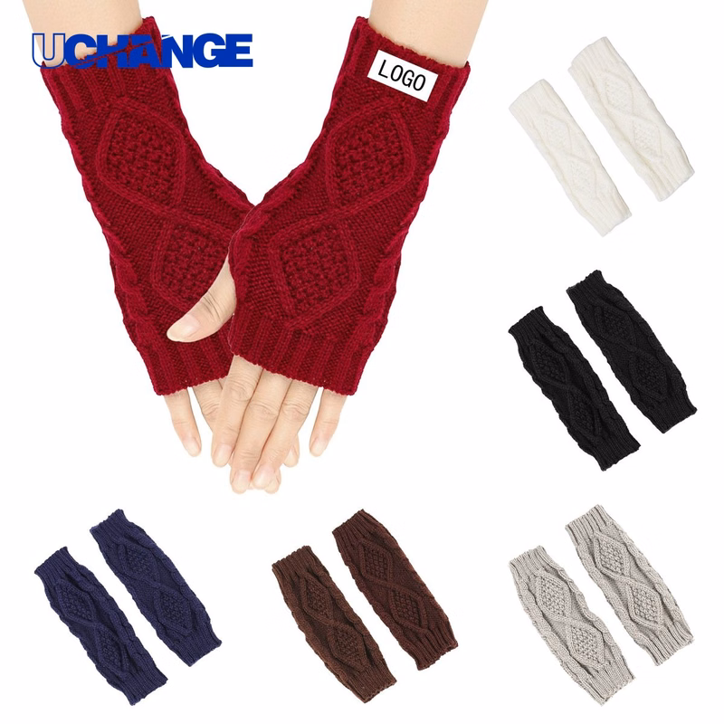 Diamond Check Knit Gloves