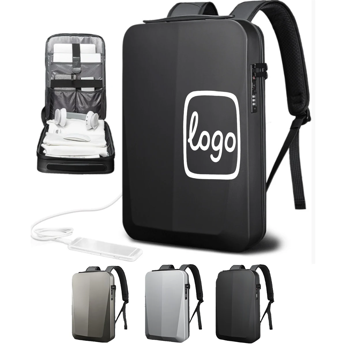 Men's Backpack Hard Shell Waterproof Laptop 1