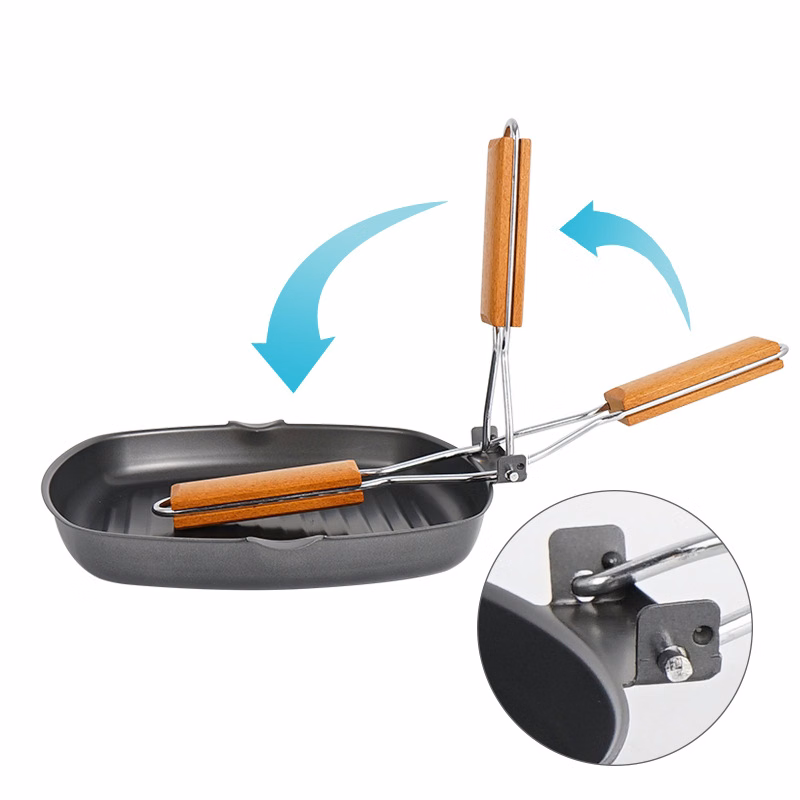 Portable Folding Camping Griddle Pan Non Stick Frying Pan