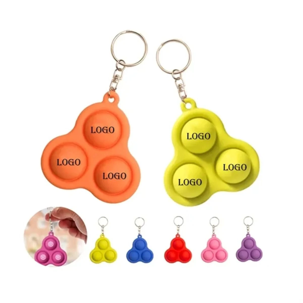Stress Relief Bubbles Fidget Toys Silicone Keychain 1