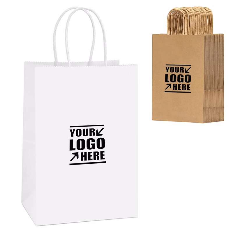Kraft Party Portable Gift Bags with Handles Bulk