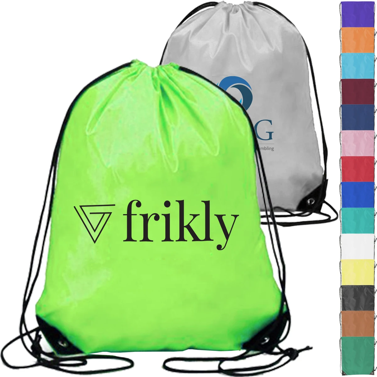 Football Shape Fabric Drawstring w/ Reinforced Corner 1