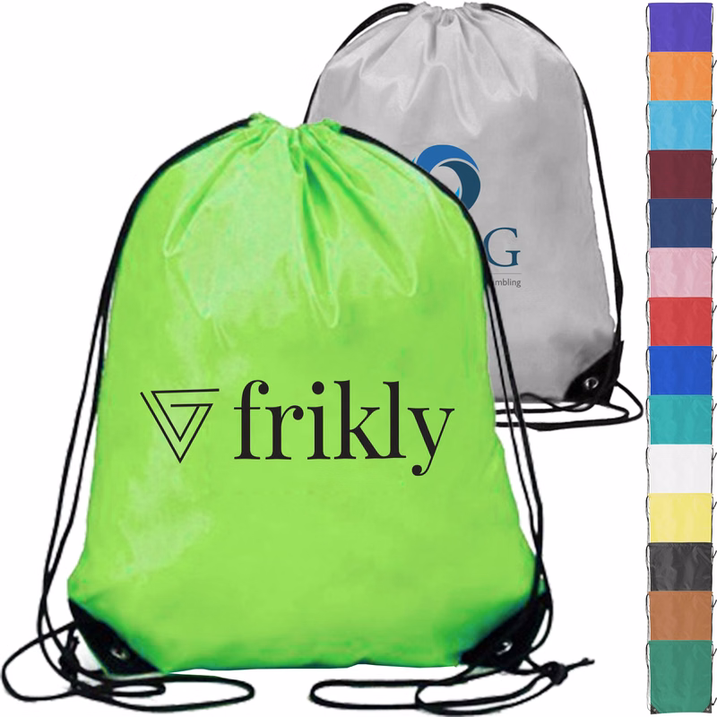Football Shape Fabric Drawstring w/ Reinforced Corner