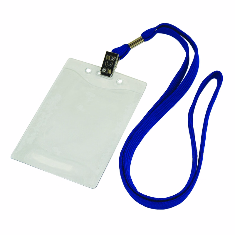 3/8 inch Flat BLank Lanyards with Badge Holder