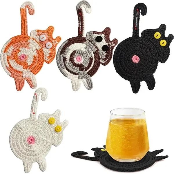 Funny Crochet Mug Coaster for Commutes, Fitness and Travel 1