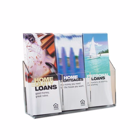 1-tiered 3 pocket Wall Mount Brochure Holder