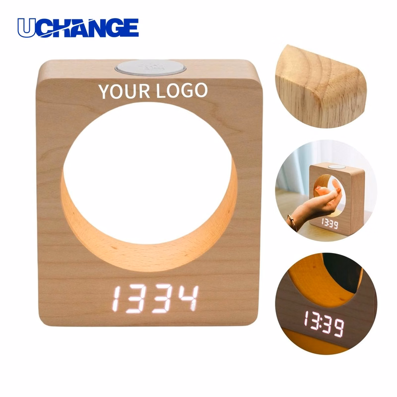 Moon-Shaped Night Light LED Alarm Clock for Bedroom Use