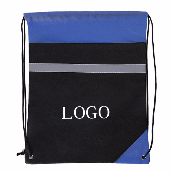 Non Woven Drawstring Bags with Reflective Stripe