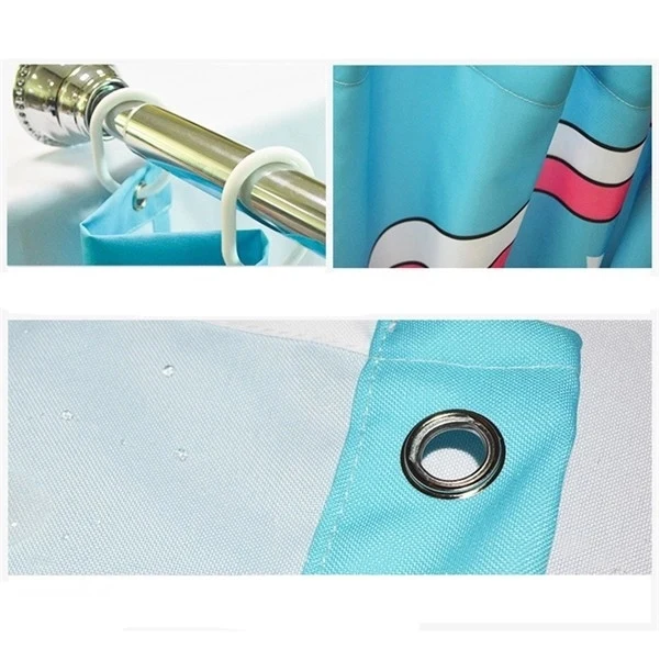 Custom Waterproof Polyester Fabric Shower Curtain 1