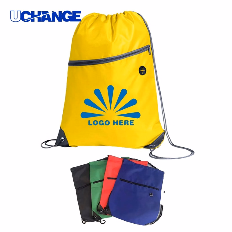 Drawstring Sports Pack Organizer with Front Zipper