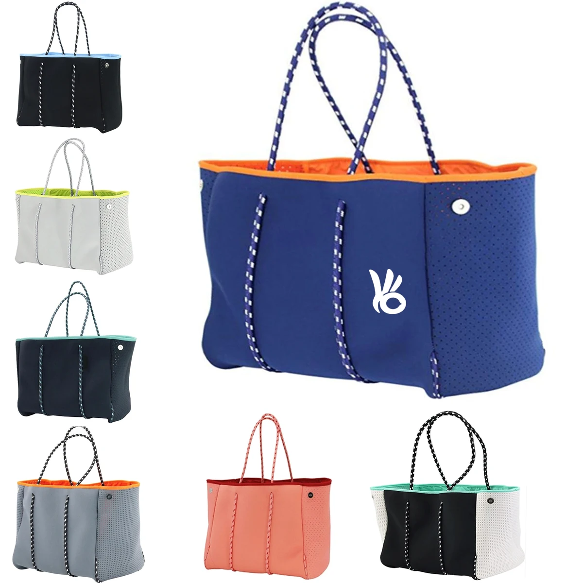 Neoprene Multipurpose Beach Tote Bag, custom tote bag with logo imprint 1
