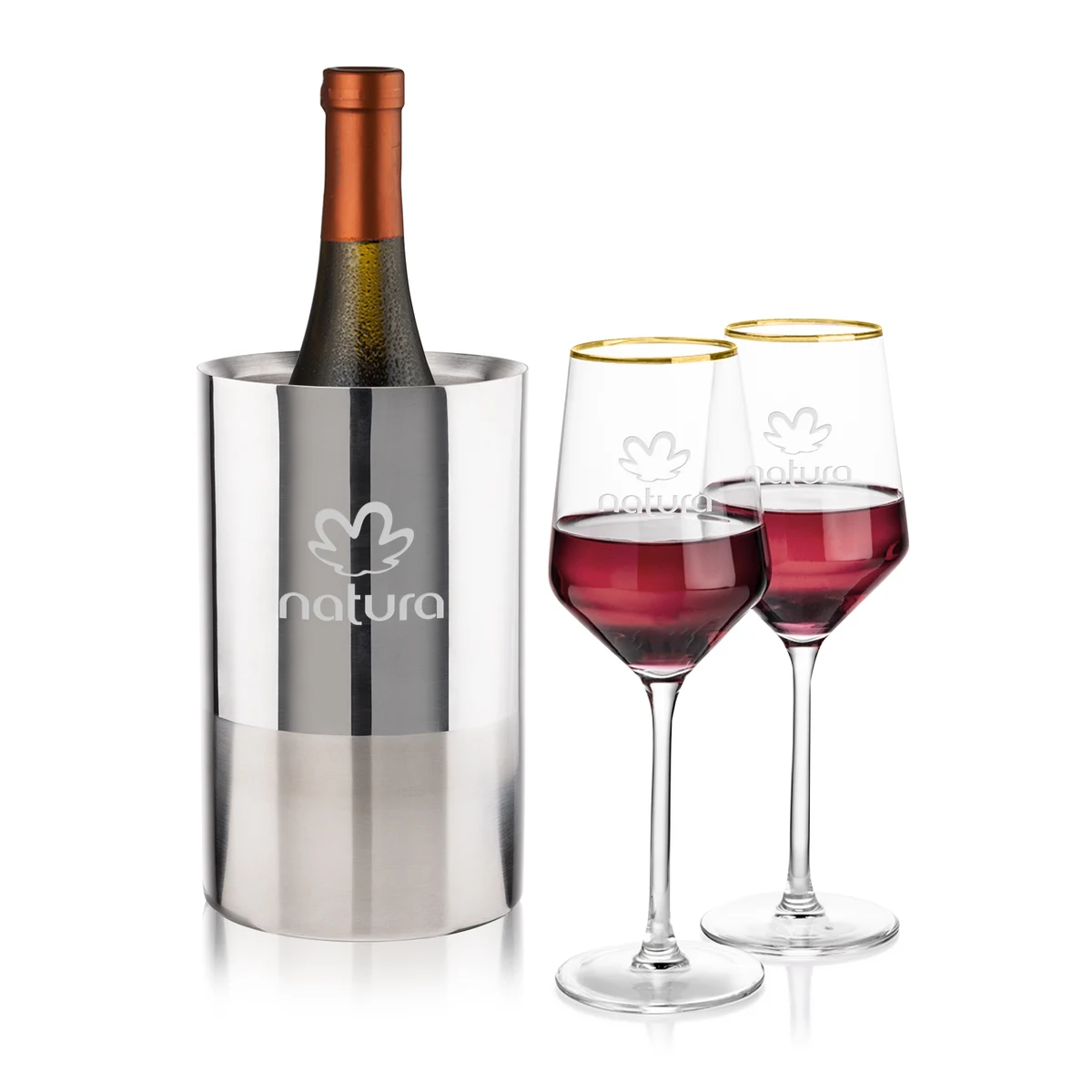 Catania Wine Cooler & Tucson Gold Rim Wine Set 1