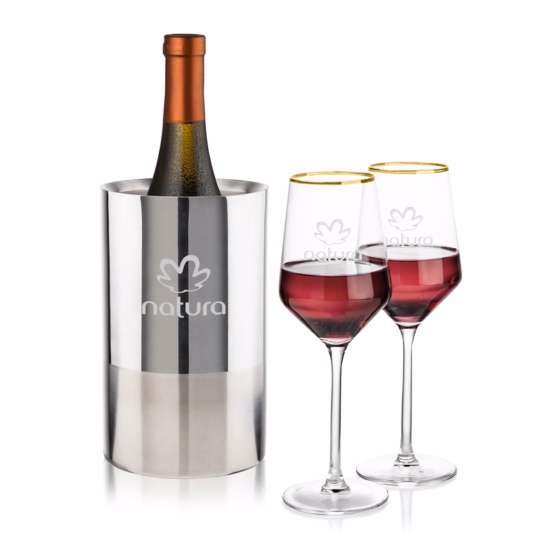 Catania Wine Cooler & Tucson Gold Rim Wine Set