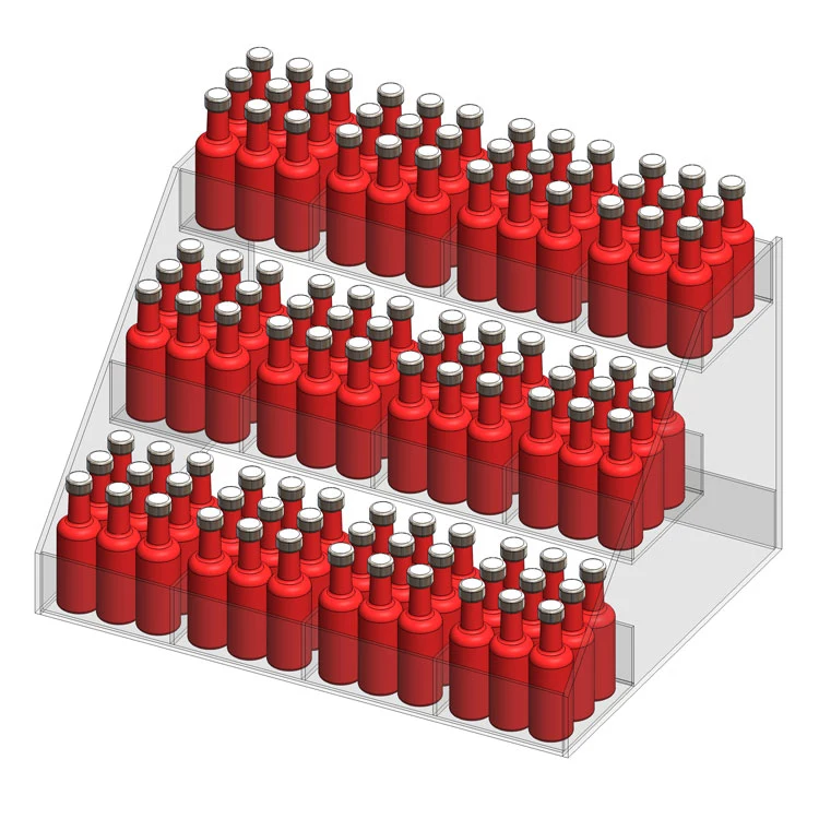 3 Tier Acrylic Beverage Display - 4 Columns 1
