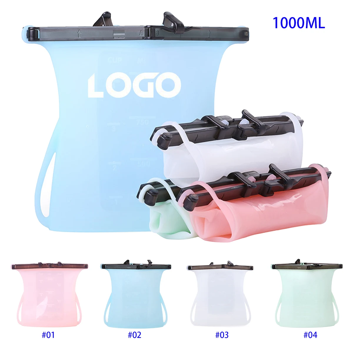 1000ml Silicone Reusable Food Storage Bag 1