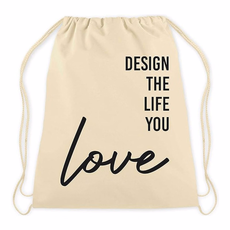 Eco Cotton Canvas Shoulder Drawstring Backpack