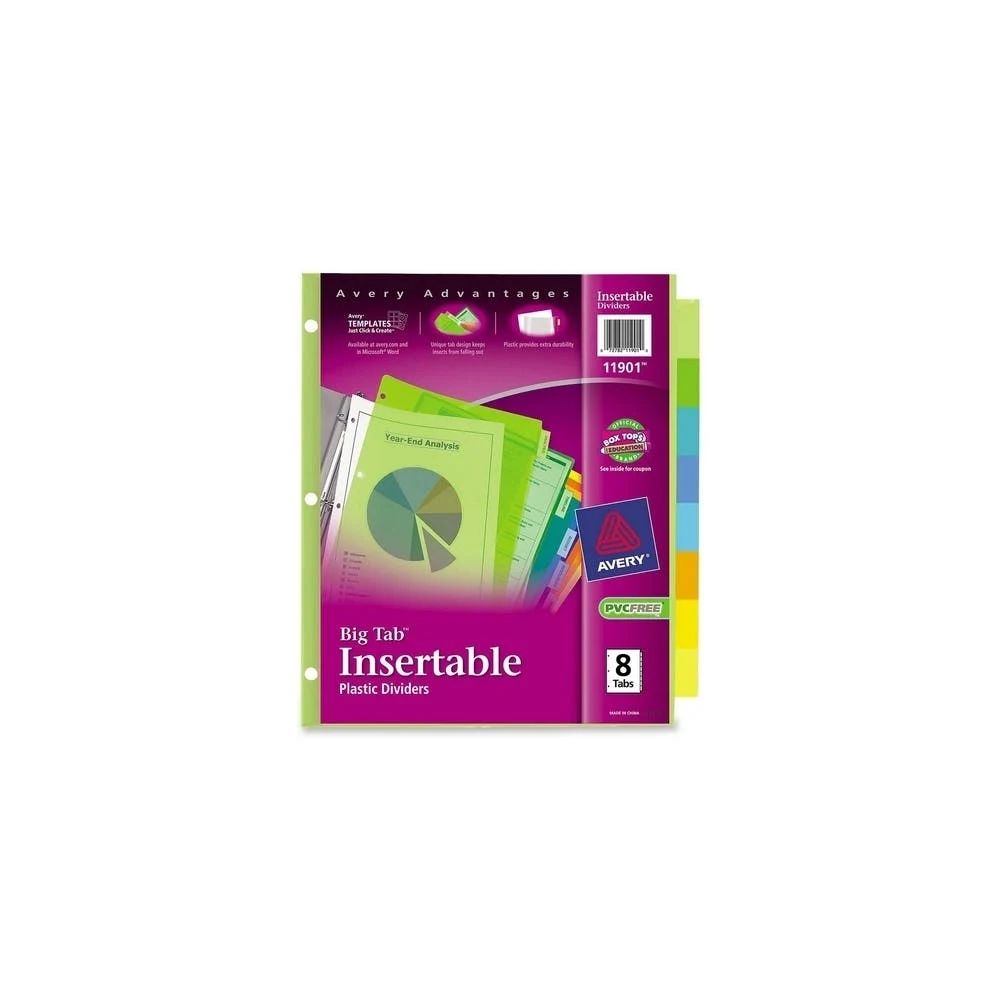 Big Tab Index Dividers - 8 Tabs Plastic Multicolor 1