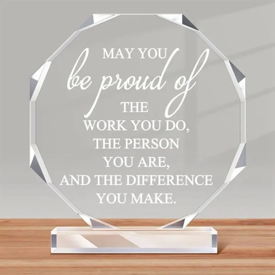 Acrylic Sign Prizes Coworker Appreciation Trophy Award 1