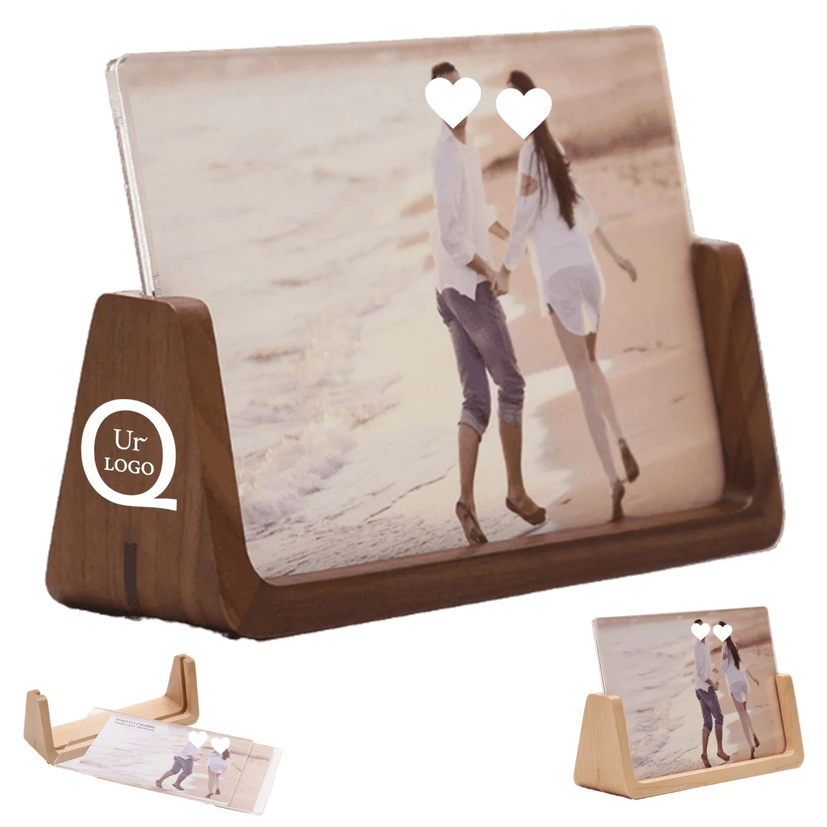 U-Shaped Photo Frame Wood Base 1