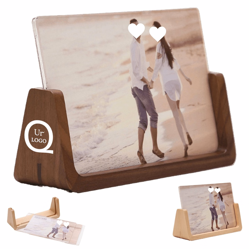 U-Shaped Photo Frame Wood Base