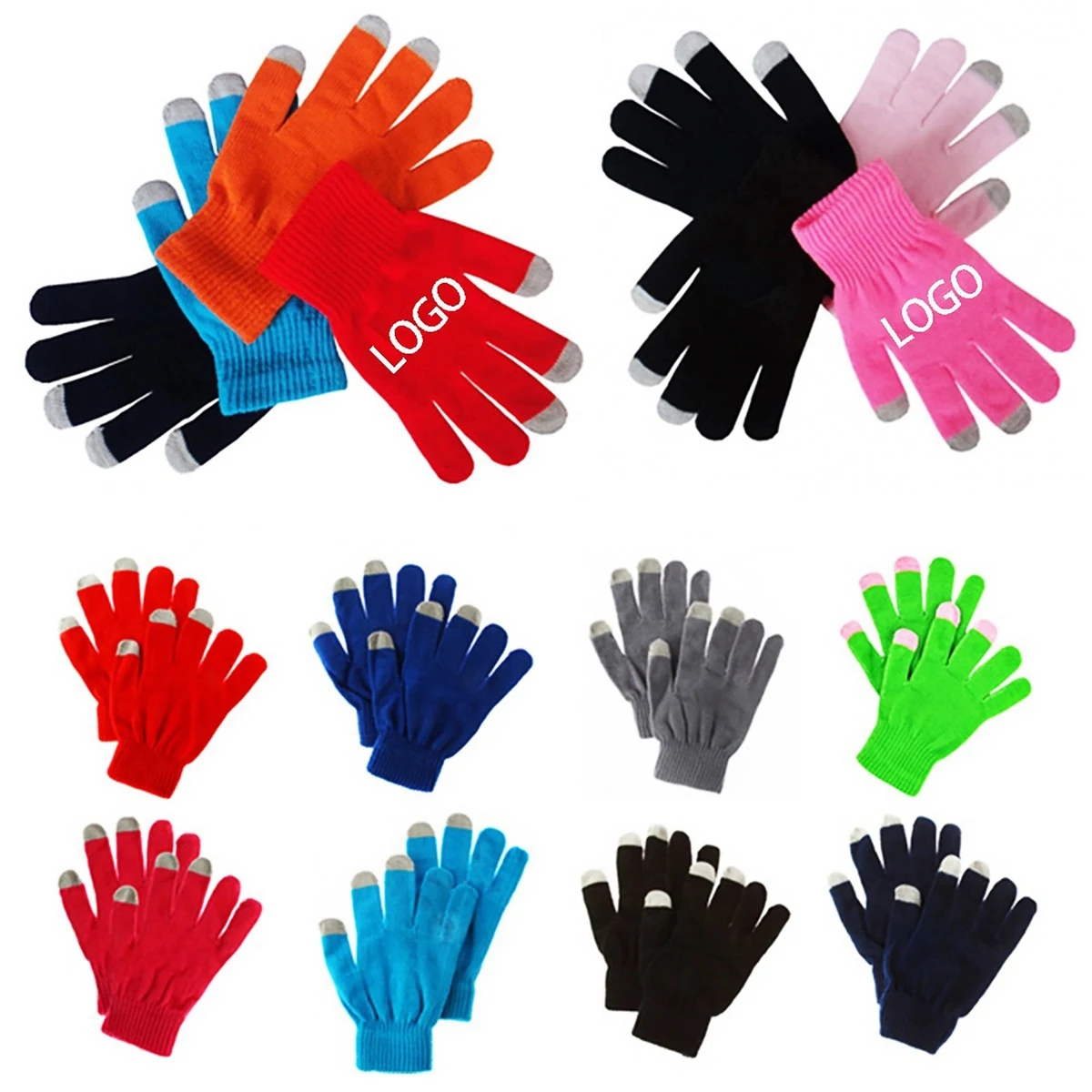 Winter Knit Touchscreen Gloves Windproof Anti-slip Mittens 1