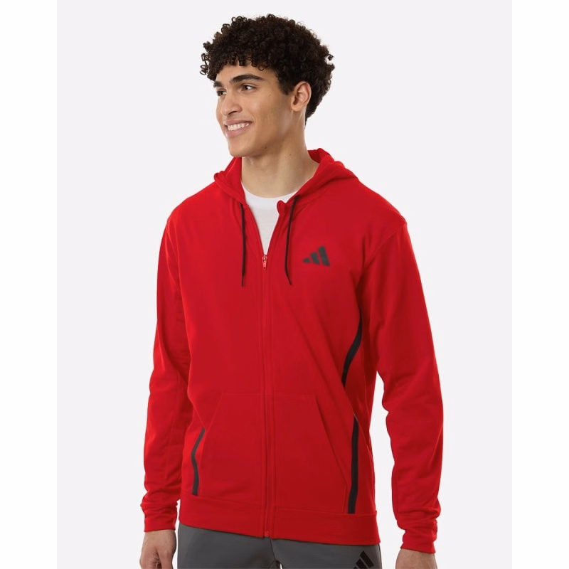 Adidas Men's Game & Go Fleece Full-Zip Hooded Sweatshirt - AT208